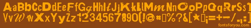 PlakkenRegular Font – Orange Fonts on Brown Background