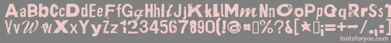 PlakkenRegular-fontti – vaaleanpunaiset fontit harmaalla taustalla