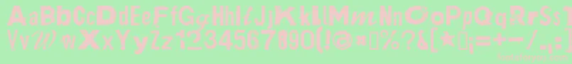 フォントPlakkenRegular – 緑の背景にピンクのフォント