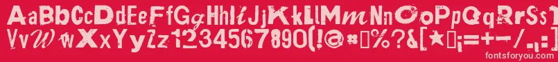 PlakkenRegular-fontti – vaaleanpunaiset fontit punaisella taustalla