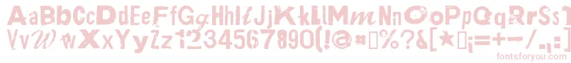 PlakkenRegular-fontti – vaaleanpunaiset fontit valkoisella taustalla