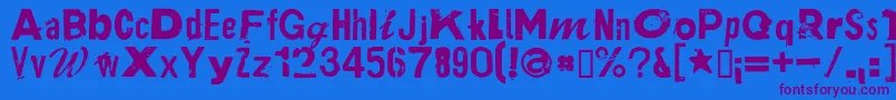 PlakkenRegular Font – Purple Fonts on Blue Background