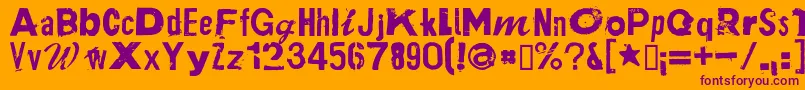 フォントPlakkenRegular – オレンジの背景に紫のフォント