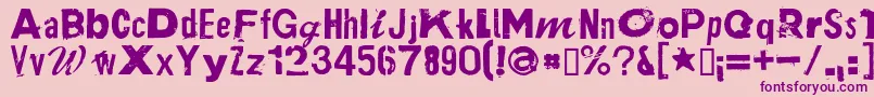 PlakkenRegular-fontti – violetit fontit vaaleanpunaisella taustalla