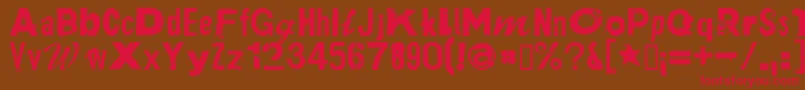 PlakkenRegular Font – Red Fonts on Brown Background