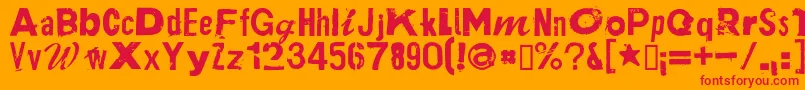 フォントPlakkenRegular – オレンジの背景に赤い文字