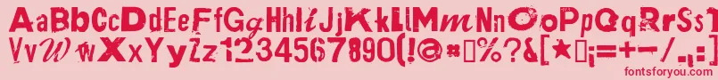 PlakkenRegular-fontti – punaiset fontit vaaleanpunaisella taustalla