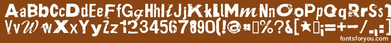 フォントPlakkenRegular – 茶色の背景に白い文字