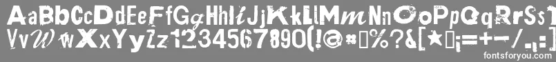 PlakkenRegular-Schriftart – Weiße Schriften auf grauem Hintergrund