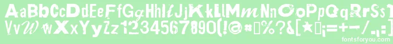 フォントPlakkenRegular – 緑の背景に白い文字