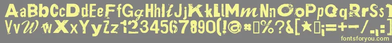 PlakkenRegular Font – Yellow Fonts on Gray Background