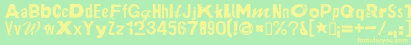 PlakkenRegular Font – Yellow Fonts on Green Background