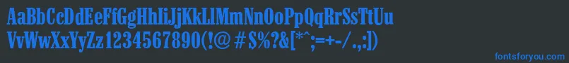 Шрифт ColonelserialBold – синие шрифты на чёрном фоне