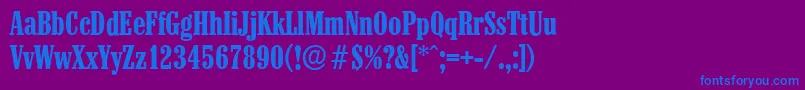 フォントColonelserialBold – 紫色の背景に青い文字