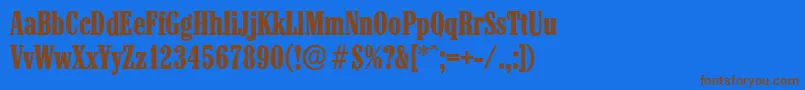 フォントColonelserialBold – 茶色の文字が青い背景にあります。
