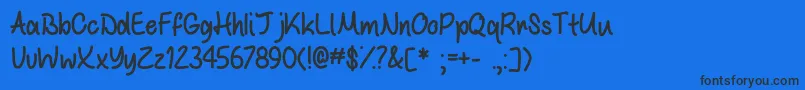Шрифт WhiteChocolateMintOtf – чёрные шрифты на синем фоне