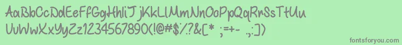 Шрифт WhiteChocolateMintOtf – серые шрифты на зелёном фоне