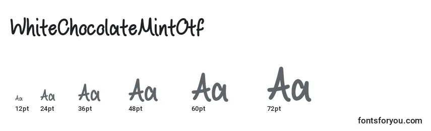 WhiteChocolateMintOtf Font Sizes
