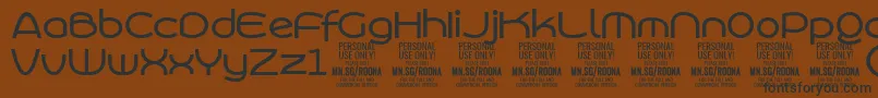 RoonasansmePersonalUse-Schriftart – Schwarze Schriften auf braunem Hintergrund