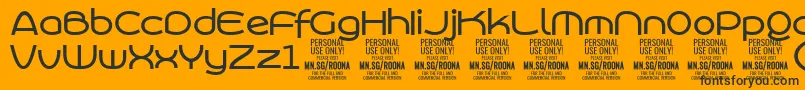 fuente RoonasansmePersonalUse – Fuentes Negras Sobre Fondo Naranja