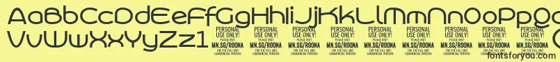 RoonasansmePersonalUse Font – Black Fonts on Yellow Background