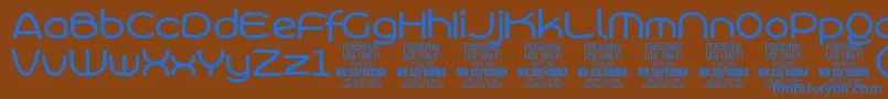 RoonasansmePersonalUse Font – Blue Fonts on Brown Background