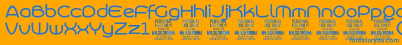 RoonasansmePersonalUse Font – Blue Fonts on Orange Background