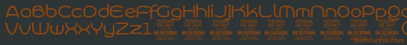 RoonasansmePersonalUse-Schriftart – Braune Schriften auf schwarzem Hintergrund