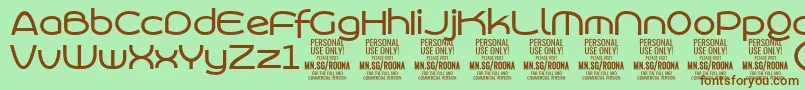 Police RoonasansmePersonalUse – polices brunes sur fond vert