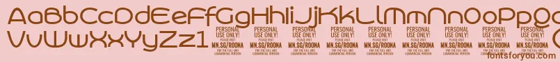 RoonasansmePersonalUse-fontti – ruskeat fontit vaaleanpunaisella taustalla