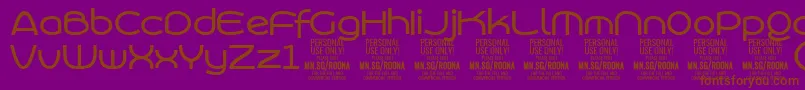 RoonasansmePersonalUse-Schriftart – Braune Schriften auf violettem Hintergrund