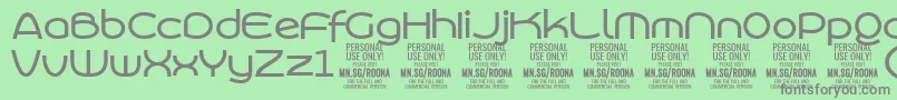 RoonasansmePersonalUse Font – Gray Fonts on Green Background