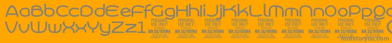 fuente RoonasansmePersonalUse – Fuentes Grises Sobre Fondo Naranja
