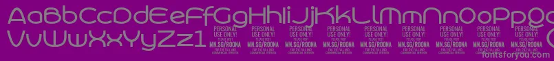 fuente RoonasansmePersonalUse – Fuentes Grises Sobre Fondo Morado