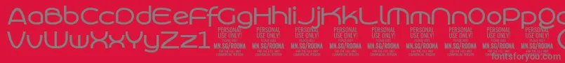 RoonasansmePersonalUse Font – Gray Fonts on Red Background