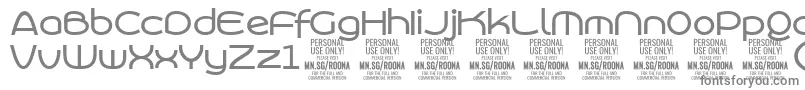 Шрифт RoonasansmePersonalUse – серые шрифты на белом фоне