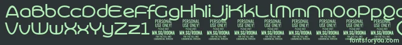 fuente RoonasansmePersonalUse – Fuentes Verdes Sobre Fondo Negro