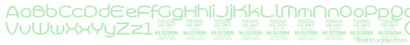 Czcionka RoonasansmePersonalUse – zielone czcionki