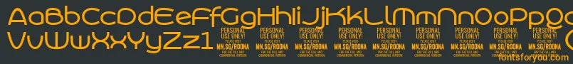 RoonasansmePersonalUse Font – Orange Fonts on Black Background