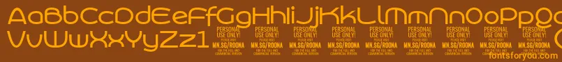 RoonasansmePersonalUse Font – Orange Fonts on Brown Background