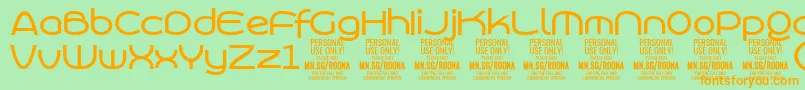 Шрифт RoonasansmePersonalUse – оранжевые шрифты на зелёном фоне