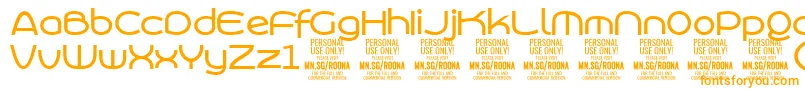RoonasansmePersonalUse-Schriftart – Orangefarbene Schriften auf weißem Hintergrund