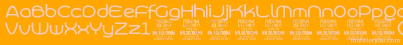 Czcionka RoonasansmePersonalUse – różowe czcionki na pomarańczowym tle