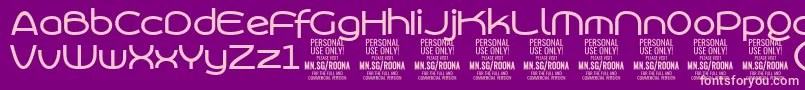 RoonasansmePersonalUse Font – Pink Fonts on Purple Background