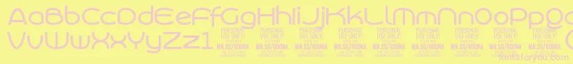 RoonasansmePersonalUse Font – Pink Fonts on Yellow Background