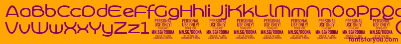 RoonasansmePersonalUse Font – Purple Fonts on Orange Background