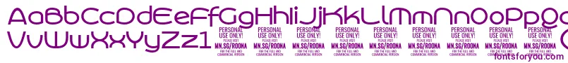 RoonasansmePersonalUse Font – Purple Fonts on White Background