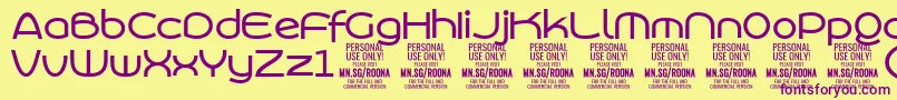 RoonasansmePersonalUse Font – Purple Fonts on Yellow Background