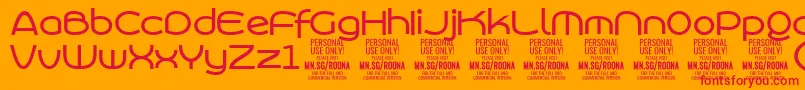 RoonasansmePersonalUse Font – Red Fonts on Orange Background