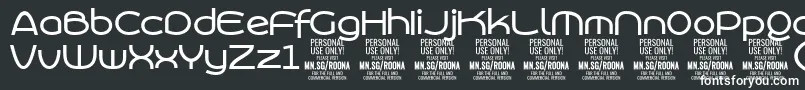 RoonasansmePersonalUse Font – White Fonts on Black Background